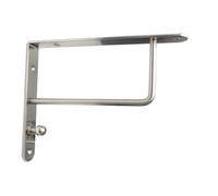 Pair High Quality Brushed Chrome Fixed Shelf Brackets Supports With Fixings 026