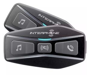 Pair Intercom Slim Motorcycle Helmet Bluetooth 5.0 INTERPHONE Ucom 4 Set 1000mt