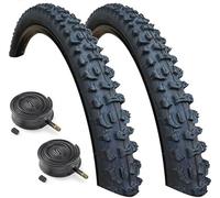 PAIR Kenda Smoke 24 x 1.95 Mountain Bike Tyres with Schrader Valve Inner Tubes K-816 (Pack of 2)