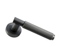 PAIR Knurled Grip Round Bar Handle on Round Rose Concealed Fix Matt Bronze