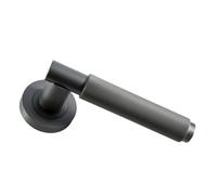 PAIR Knurled Grip Round Bar Handle on Round Rose Concealed Fix Matt Bronze Loops Multi One Size