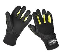 PAIR Large Anti-Vibration Gloves - Breathable Fabric - Power Tool Impact Gloves