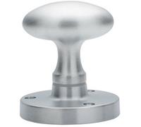 Pair Large Oval Mortice Door Knob 61mm Diameter Satin Chrome Door Handle