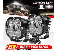 Pair Laser CUBE LED Spot Lights Spot Lamps Square Driving Pods Offroad 4X4 UTV