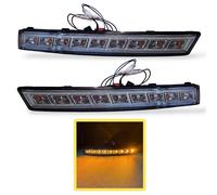 Pair LED Front Indicators Detector For VW Passat 3C 2005-10 In Black Smoked
