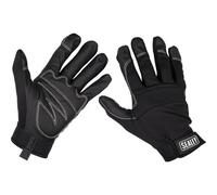 PAIR Light Palm Black Mechanics Gloves - Large - Touchscreen Index Fingertip