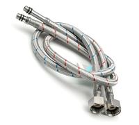 Pair M10 (10mm) x 1/2 x 600mm (60cm) Flexible Tap Connector Basin/Kitchen Mono Mixer Tap Flexi Braided Hose Pipe