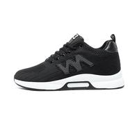 Pair Mens Shoes Raised Casual Mesh Sneakers Lightweight Breathable Lace Up Sneakers with Hidden Lift Heel for Men 10cm, black, 5 UK