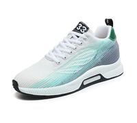 Pair Mens Shoes Raised Casual Mesh Sneakers Lightweight Breathable Lace Up Trainers with Hidden Lift Heel for Men 6cm, White, 10 UK
