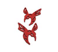 Pair Metal Bee Logo Car Emblem Premium 3D Side Fender Badge Wasp Sticker Hornets Decal (Red)