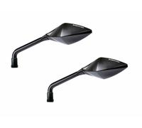 PAIR MIRRORS STREET MATT BLACK BARRACUDA