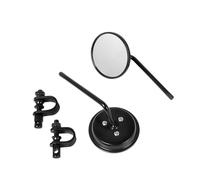 Pair Motorcycle Handlebar Rear View Mirrors Round Convex Clip-On 22-25mm Black For Ha&rley For hond&a Chopper Cruiser Cafe Racer Motorcycle Rear View Side Mirrors