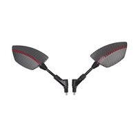 Pair Motorcycle Rear View Mirror 360 Degree Rotation Convex Glass for Scooters ATVs with 8mm Base Red Enhance Your Riding Visibility With 360 Degree Rotation And Wide Viewing (Red)
