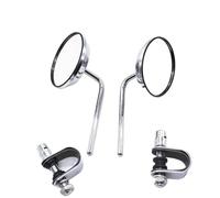Pair Motorcycle Rearview Mirror Stainless Steel Mirror Round Back View Mirror Universal 22mm-25mm Motorcycle Rearview Mirrors(1)
