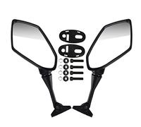 Pair Motorcycle Rearview Mirrors for CBR600RR, CBR1000RR, CBR250R, CBR300R, CBR500R, 250R, VTR1000, GT Series - Black, Aluminum + ABS + Glass, Left & Right