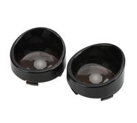 Pair Motorcycle Turn Signal Light Lens Cover Front Rear Replacement for TOURING FLHX FLTRI FLHRS 2000up(Black Smoky )