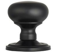 Pair Mushroom Mortice Door Knob 59mm Dia Concealed Rose Matt Black