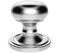 Pair Mushroom Mortice Door Knob 59mm Dia Concealed Rose Satin Chrome