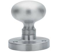 Pair Mushroom Mortice Door Knob Half Sprung 52mm Diameter Satin Chrome