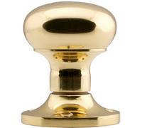 Pair Mushroom Mortice Door Knob Unsprung 52mm Diameter Polished Brass