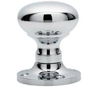 Pair Mushroom Mortice Door Knob Unsprung 52mm Diameter Polished Chrome