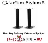 Pair NorStone Stylum 2 Speaker Stands Black 60cm Steel Universal HiFi Stands