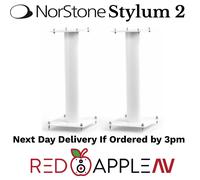 Pair Norstone White STYLUM 2 60cm Height Universal Steel Speaker Stands