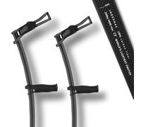 Pair of 100% Carbon Fibre Forearm Crutches, World's Lightest (Black, L)