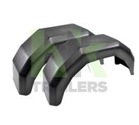 Pair of 13" Single Plastic Trailer Mudguards - 760l x 210w x 335h, Maypole MP267