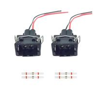 Pair of 2 Pin Pre-Wired Fog Light Lamp Connector Plug Pig-Tails for VW T4 357972762 357972752 with 4pcs Heat Shrink Solder Seal Butt Splice Connectors