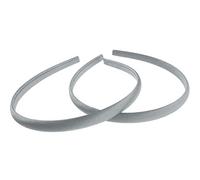 Pair of 2 Slim Thin 1cm Satin Covered Teens Girls Bridesmaid Basic Party Satin Plain DIY Alice Headband Hairband Head Hair Band Kids School Uniform (Grey, One Size)