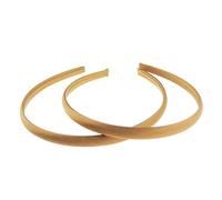 Pair of 2 Slim Thin 1cm Satin Covered Teens Girls Bridesmaid Basic Party Satin Plain DIY Alice Headband Hairband Head Hair Band Kids School Uniform (Copper, One Size)