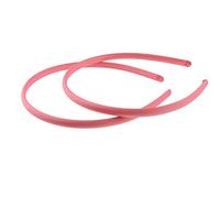 Pair of 2 Slim Thin 1cm Satin Covered Teens Girls Bridesmaid Basic Party Satin Plain DIY Alice Headband Hairband Head Hair Band Kids School Uniform (Coral, One Size)