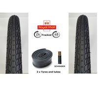 Pair of 20 inch Black bicycle tyres and tubes 20 x 1.95 suits 20 x 1.75