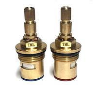 Pair of 28 Spline Compatible SP3547 Ceramic Disc Tap Valve BSP 1/2" Fits San Marco, SMR, Franke, Howdens Lamona Carron Phoenix No Threaded Collar (Supplied with Solid Brass Screws)…