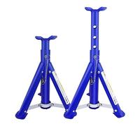 Pair of 3 Ton Heavy Duty Steel Folding Axel Stands Foldable Car Jack Stand Repairing Tool Garage Workshop Safety Steel Lift Lifting, Height Adjustable from 290mm to 408mm, Perfect for Raising Vehicles