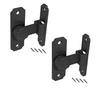 Pair of 304 Stainless Steel Pinball Positioning Gate Latches Flip Latch Safety Door Bolt Latch Lock Barn Door Lock Hardware (90 Degree, Black)