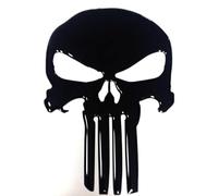Pair of 3D Punisher Slim Embossed Stickers for Car, Motorcycle, Tank, Helmet, Notebook, Laptop, Etc. Suitable for Smooth and Slightly Curved Surfaces Brilliant Black