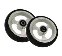 Pair of 4 Inch Sport Wheelchair Replacement Front Wheel, 5/16" (8 mm) Bearing, Solid PU Caster Accessory(100mm(4in))