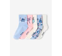 Pair of 5 Ankle Socks for Girls, Disney® LILO & STITCH sky blue