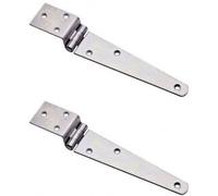 Pair of 6" Cranked Steal strap Hinges Antique iron by Ironmongery World