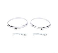 Pair of 7" Headlamp Retaining Bezels for Land Rover Series 2/2A/3 & for Range Rover (up to 1994) | Metal Alloy Chrome Finish | for PRC7992 & STC1485 | 90/110 Defender Models