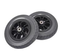Pair of 8" x 2" (200x50) Front Wheel Assembly for Electric/Power Wheelchair, 8 inch Solid Tire Replacement Caster Wheels, 5/16" (8 mm) Bearing
