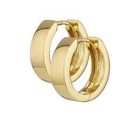 Pair of 8K 333 Yellow gold Hoop Earrings 14.3 x 4.2mm Shiny Square