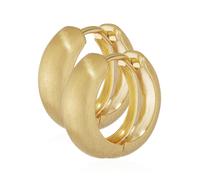 Pair of 8K 333 Yellow gold Hoop Earrings 15 x 5.1mm Matt Rounded Earring