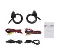 Pair of AHD 720P HD Side View Camera 1280x720 Wide Angle 85 Degree Reverse Backup Camera - DC12V IP67 Replacement for Car Vehicle Safety, White White(Black)