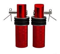 Pair of aluminum alloy motorcycle footrests with knurled to enhance grip and resist wear designed for front or rear installation on multiple motorcycle types (Red)