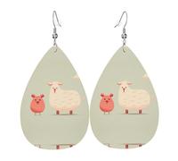 Pair of Animals Pattern leather earrings | Water drop-shaped printed earrings, suitable for daily/party/dating scenes