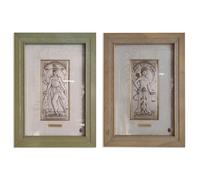 Pair of Art Nouveau Silver Relief Paintings 32 x 45 cm - Art Nouveau Vertical Panels - Elegant Decoration for Entrance or Hall - Artwork - Made in Italy