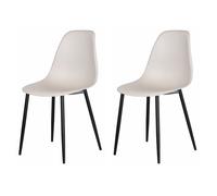 Pair of Aspen Curve Chairs, Plastic Seat With Black Metal Legs - Various Colours